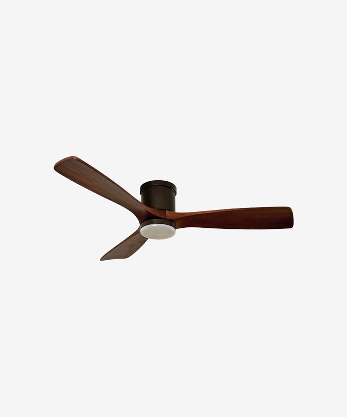 52-inch Ceiling Fan with Lights & Remote – Quiet DC Motor, 3 Light Modes, Flush Mount, Dark Wood