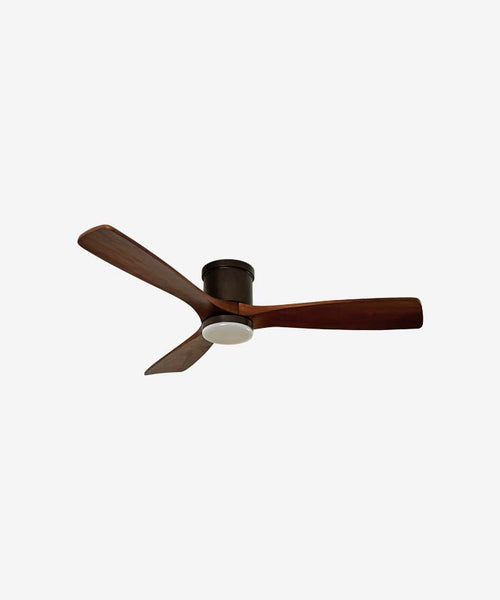 52-inch Nordic Reversible Ceiling Fan with LED Light - Dark Wood