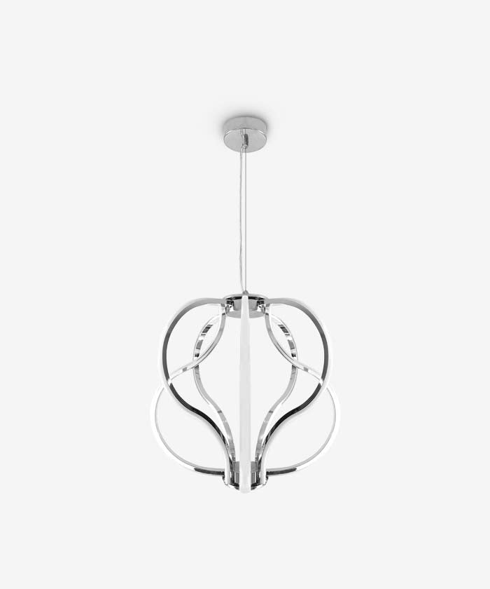 Modern Spiral Pendant LED Light Chandelier - Silver