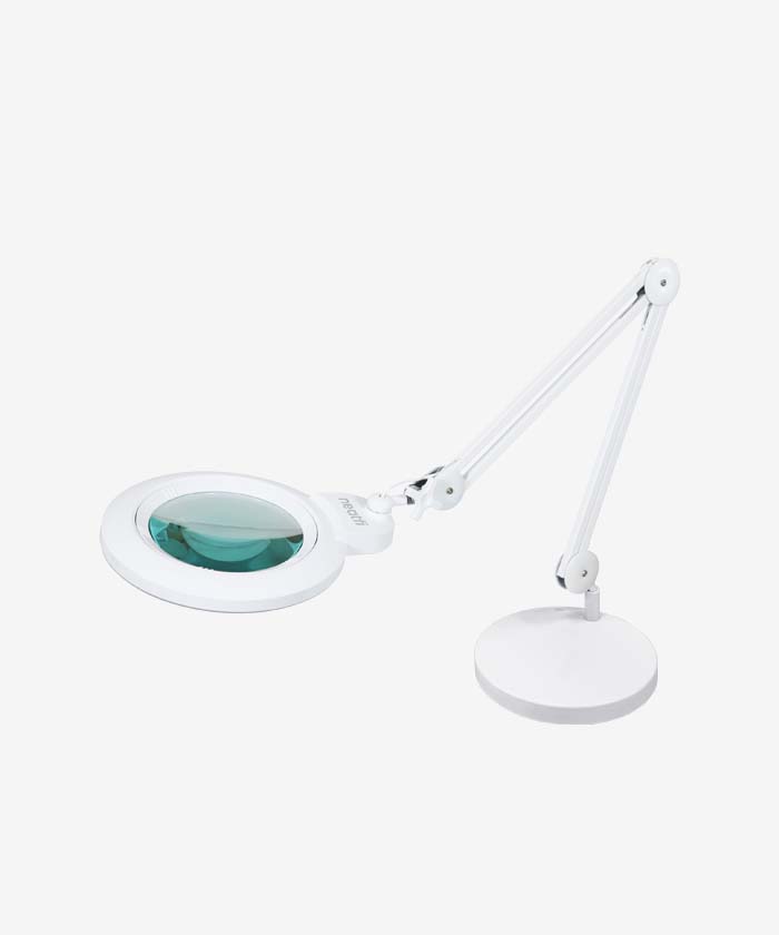 7” Wide Acrylic Lens LED Magnifying Lamp with Base – 1600 Lumens, Dimmable for Close Works, White