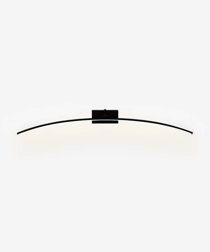 47" LED Modern Vanity Light, Curve Design - Black
