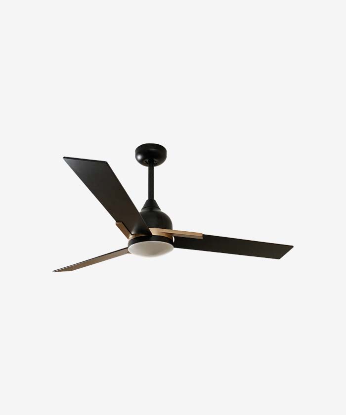 52-inch Nordic Reversible Ceiling Fan with Light - Black