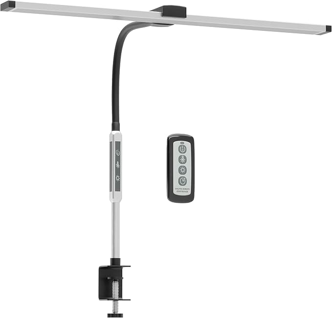 Modern Gooseneck Desk Lamp with Clamp, Touch & Remote Controlled