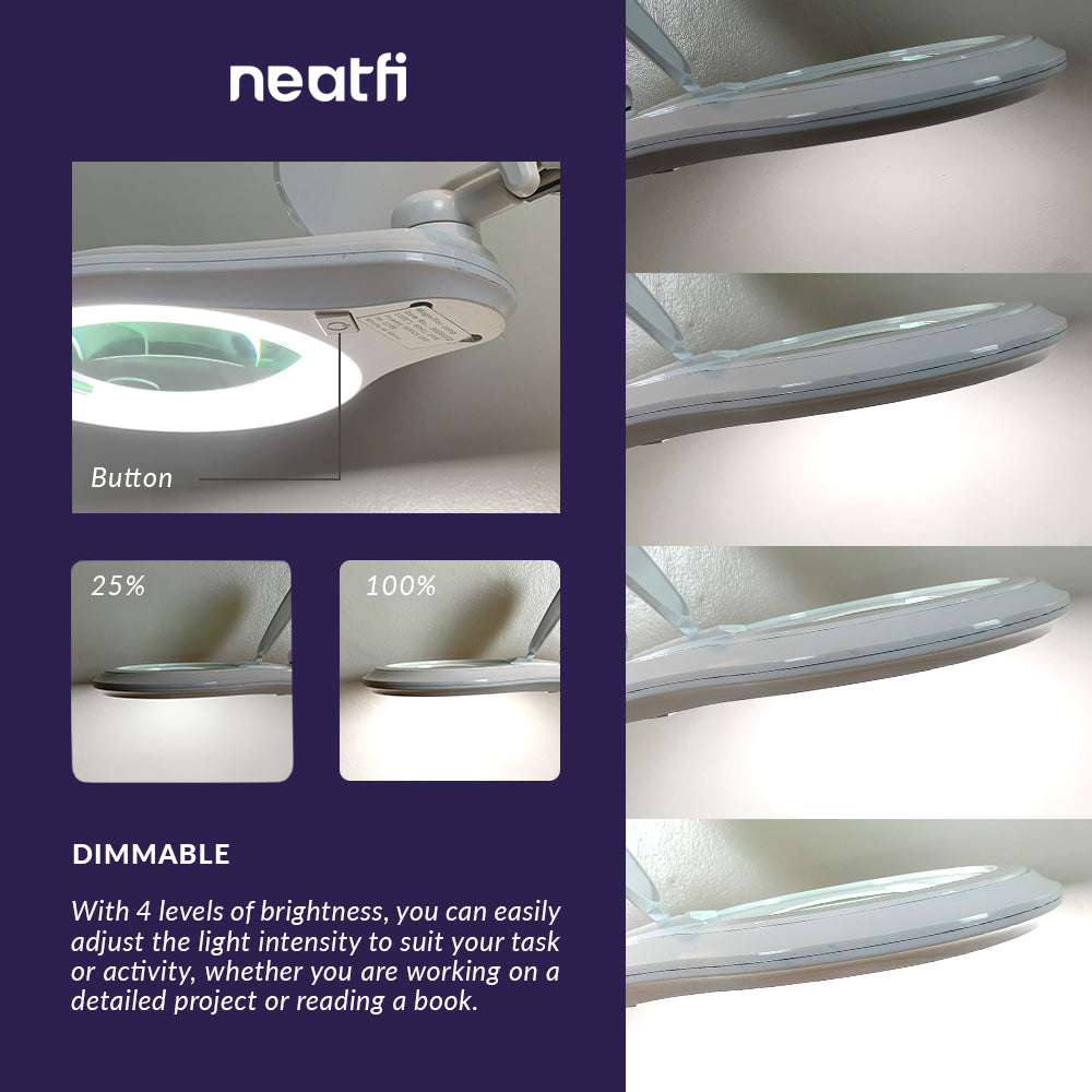 6 Wide Lens Elite HD XL Bifocals Magnifying Lamp - White – Neatfi