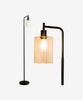 64" Industrial Free Standing Floor Lamp with Clear Glass Shade- Black