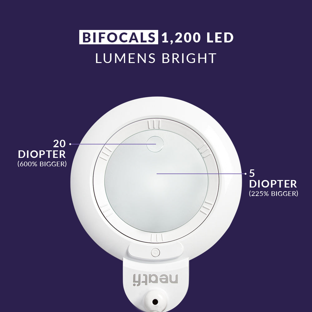 6 Wide Lens XL Bifocals 1,200 Lumens Super LED Magnifying Lamp