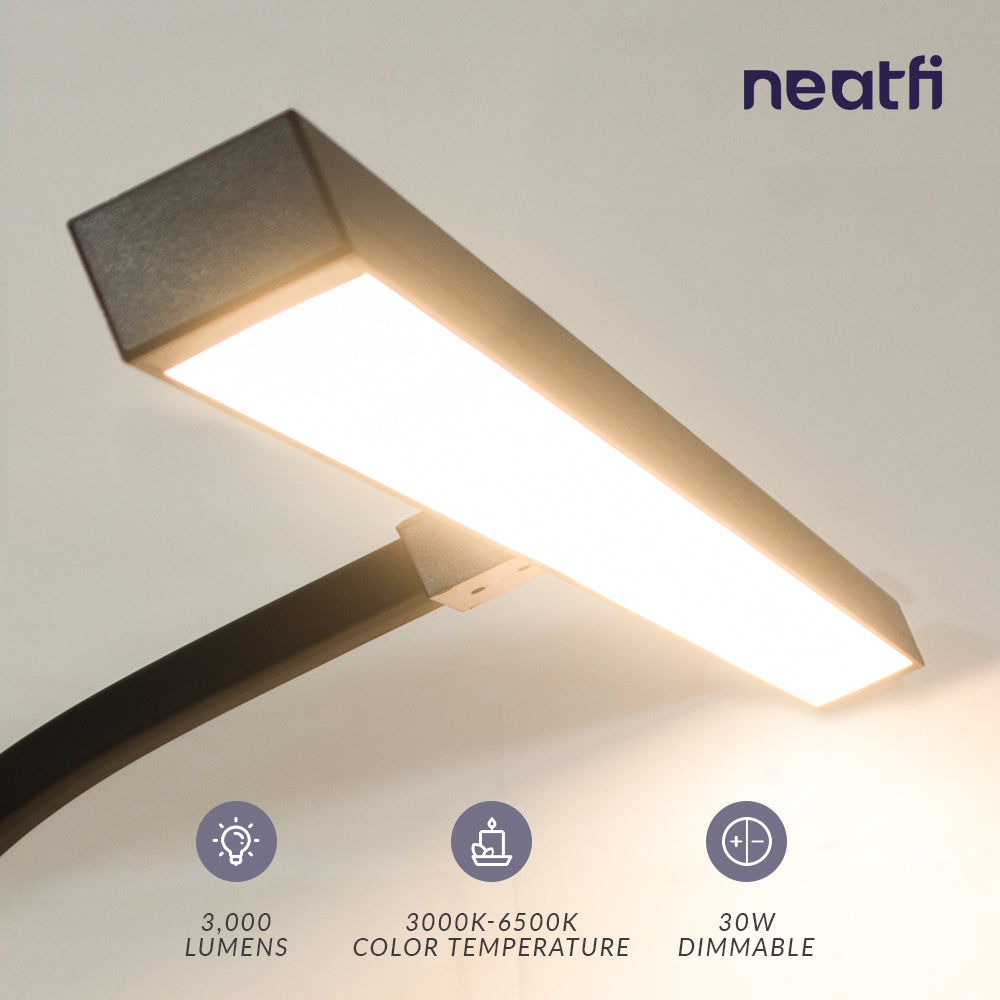 22 Wide Shade XL 2,500 Lumens LED Task Lamp - Black – Neatfi