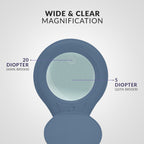 5" Wide Bifocals Lens – 1200 Lumens LED Magnifying Lamp for Crafts & Detail Works, Clamp Mount, Gray