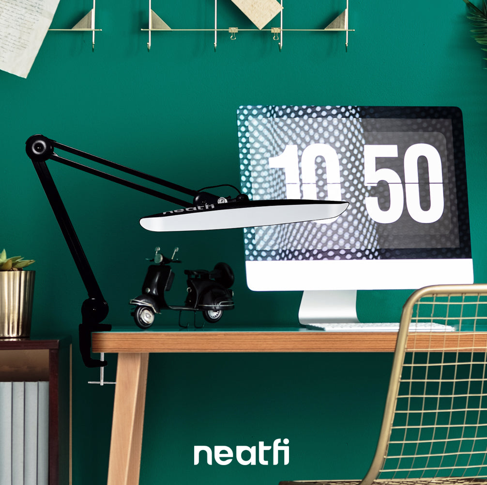 Universal Desk Lamp Clamp Replacement – Non-Slip C-Clamp Mount for LED & Magnifying Lamps, Black