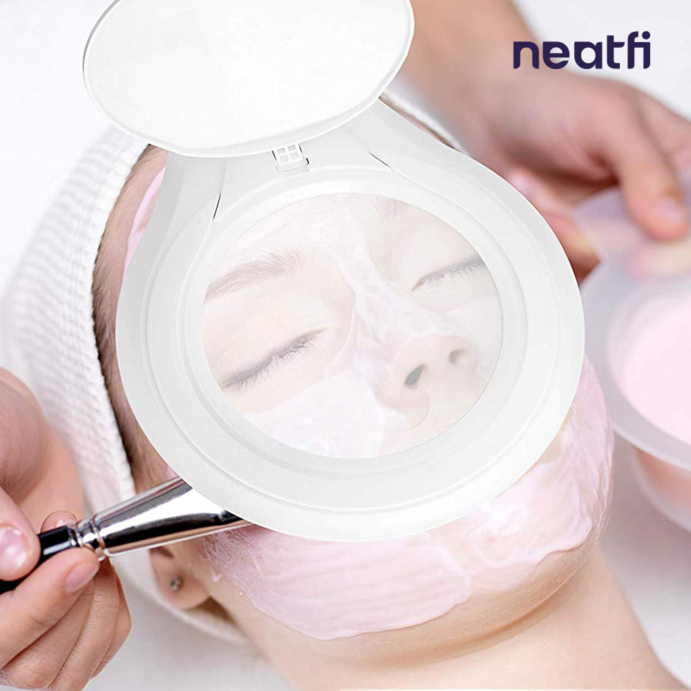 5" Wide Bifocals Glass Lens – 1200 Lumens LED Magnifying Floor Lamp with Rolling Base, White