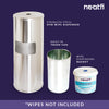 Neatfi Floor Standing Stainless Steel Gym Wipe Dispenser - Plus Wipe Holding Bucket (Silver)