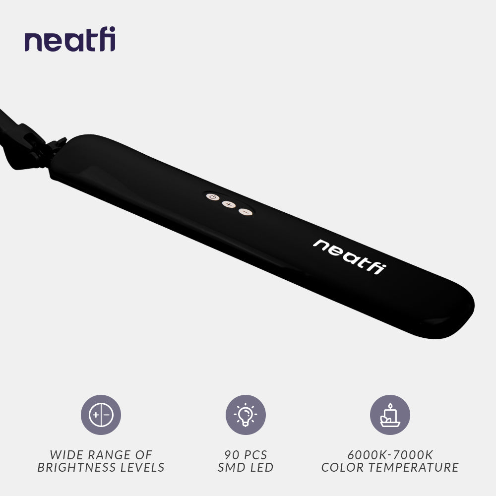 17" Wide Shade Elite Desk Lamp with Clamp – Adjustable & Non-Polar Dimming Task Light, Black