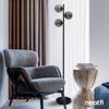 62" Sphere Standing Floor Lamp with 3 Glass Globes- Black