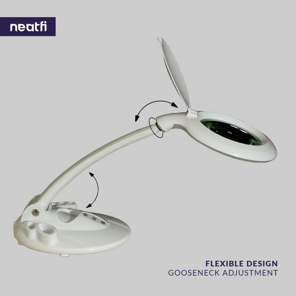 5" Elite LED Magnifying Glass Lamp with Dust Cover