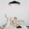 20" Flush Mount Invisible Ceiling Fan with Light - Black