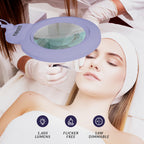 7” Wide Acrylic Lens LED Magnifying Lamp with Clamp – 1600 Lumens, Dimmable for Close Works, Lavender