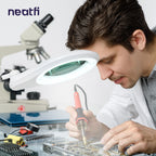 5" Wide 5D Lens – 1200 Lumens LED Magnifying Lamp with Clamp for Crafts & Detail Works, White