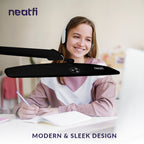 1600 Lumens LED Desk Lamp with Clamp – 22" Wide Shade, Adjustable & Non-Polar Dimming Light, Black