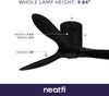 60" Reversible Low Height Ceiling Fan- Black