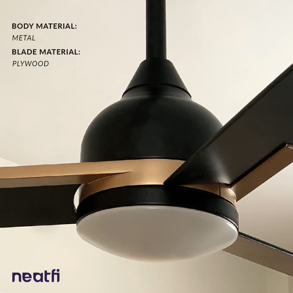 52-inch Nordic Reversible Ceiling Fan with Light - Black
