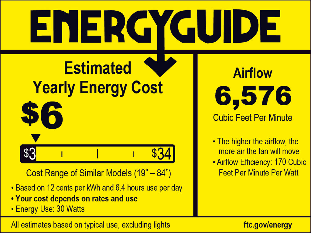 52" Ceiling Fan No Light with Remote – 6 Speed, Quiet DC Motor for Bedroom, Living Room, Brown