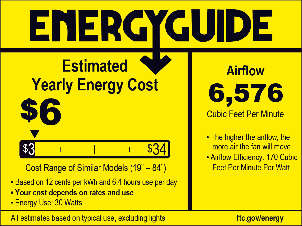 52" Ceiling Fan No Light with Remote – 6 Speed, Quiet DC Motor for Bedroom, Living Room, Brown