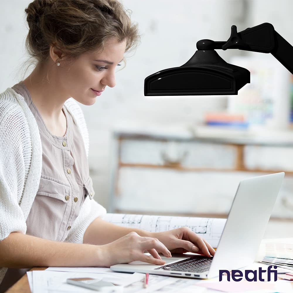 3500 Lumens LED Desk Lamp – 26” Ultra-Wide Shade, Non-Flickering Task Light with Clamp, Black