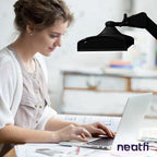 3500 Lumens LED Desk Lamp – 26” Ultra-Wide Shade, Non-Flickering Task Light with Clamp, Black