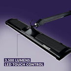 3500 Lumens LED Desk Lamp – 26” Ultra-Wide Shade, Non-Flickering Task Light with Clamp, Black