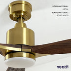 52-inch Modern Reversible Ceiling Fan with LED Light - Dark Wood