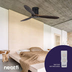 60" Ceiling Fan No Light with Remote – 6 Speed, Quiet DC Motor for Bedroom & Living Room, Brown