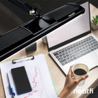 3500 Lumens LED Desk Lamp – 26” Ultra-Wide Shade, Non-Flickering Task Light with Clamp, Black