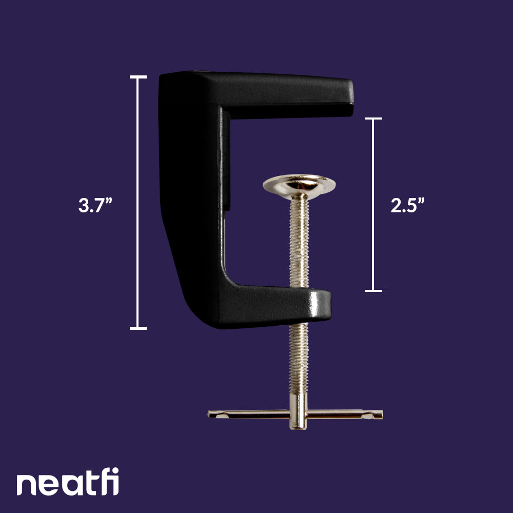 Universal Desk Lamp Clamp Replacement – Non-Slip C-Clamp Mount for LED & Magnifying Lamps, Black