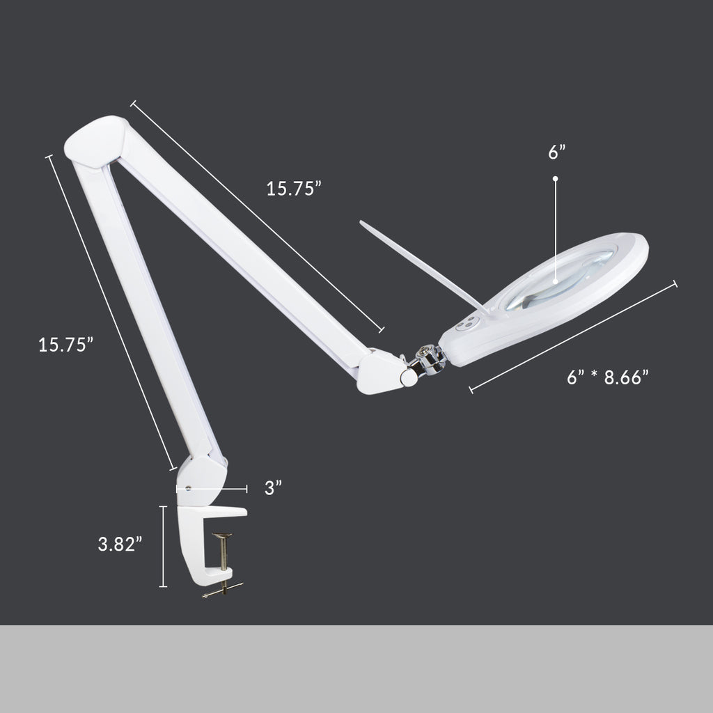 6 Wide Lens Elite HD XL Bifocals Magnifying Lamp - White – Neatfi