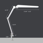 17" Wide Shade Elite Desk Lamp with Clamp – Adjustable & Non-polar Dimming Light, White