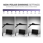 1600 Lumens LED Desk Lamp with Clamp – 22" Wide Shade, Adjustable & Non-Polar Dimming Light, Black