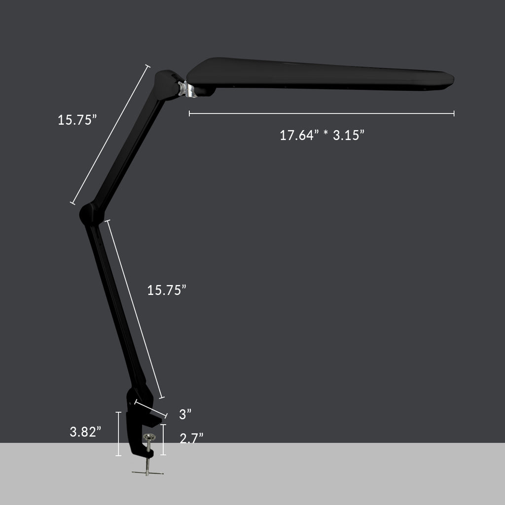 17.7" Wide Shade Elite HD XL Task Lamp with Clamp - Black