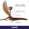 52" DC Motor Reversible Ceiling Fan with LED - Brown