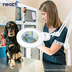 6-Wheel Rolling Base Floor Stand – Compatible for LED Desk Lamps & Magnifying Lamps, White