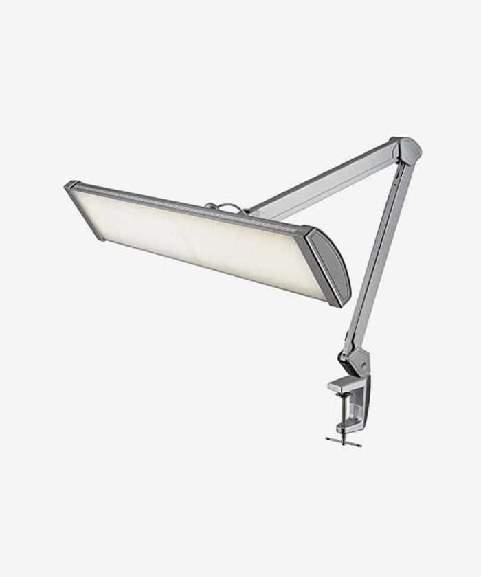 26" Wide Shade 3,500 Lumens Ultra LED Touch Control Task Lamp with Clamp - Silver