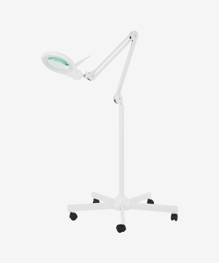 LANCOSC Magniyfing Floor lamp with 5 Wheels Rolling Base for Estheticians -  1,500 Lumens LED Dimmable Light with Magnifying Glass
