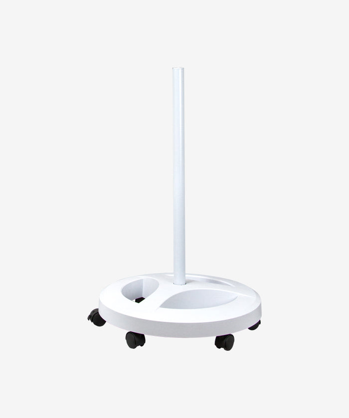 6-Wheel Rolling Base Floor Stand – Compatible for LED Desk Lamps & Magnifying Lamps, White