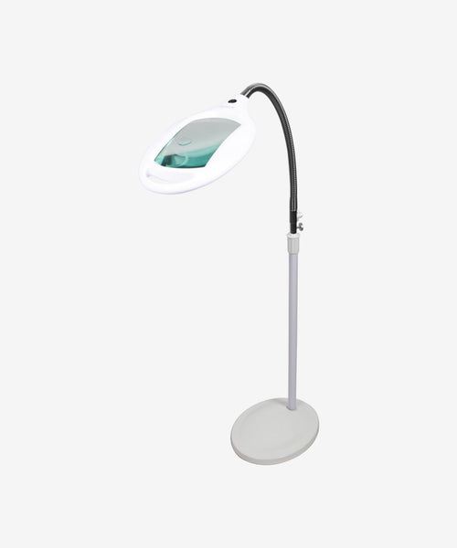 Bifocals Height Adjustable Gooseneck Super LED Magnifying Floor Lamp - White