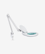7” Glass Lens Elite Magnifying Lamp with Clamp – 5 Diopter Adjustable Arm for Detail Works, White